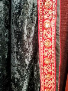 Embroidered Sequinned Lace Velvet Dushala Shawl