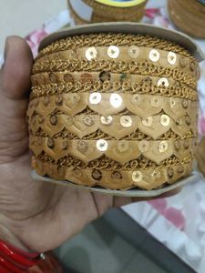 Golden Lace with Sequins