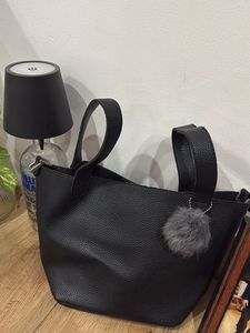 Chic Black Textured Tote Bag/ Handbag