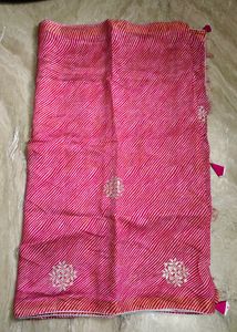 Beautiful Pink and white Saree With Coding Work