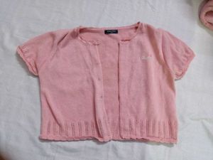 Pink Short Sleeve Cardigan