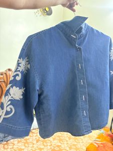 Embroidered Denim Shirt
