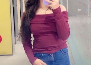 Maroon Off-Shoulder Top