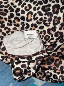 Leopard Print Lace Trim Top