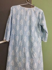 Light Blue Printed Kurta