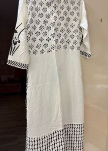 Stylish White and Black Kurta