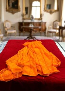 Orange Embroidered Saree( pure chiffon)✨