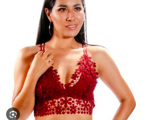 Red Floral Lace Bralette
