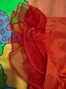 Red Embroidered kurti sharara set