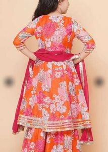 Vibrant Floral Kids Angrakha Kurta Set