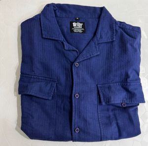 Men's Blue Button-Up Shirt
