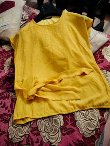 Sparkly Yellow Asymmetrical Top