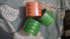 Set of Orange and Green Bangles😍