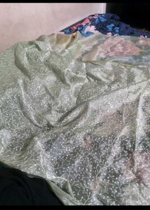 Pure jimmi choo saree with stitched blouse upto 42