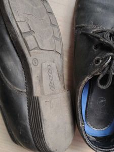 Black Leather Lace School Shoes