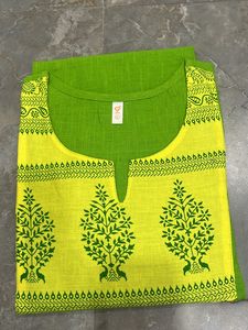 Green Yellow Kurta For Women