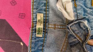 flared blue jeans