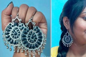 Elegant Black Stone Jhumka Earrings