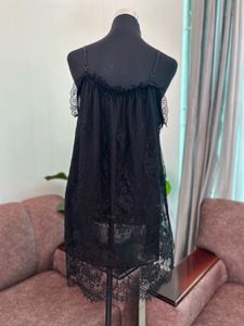 Elegant Black Lace Slip loss fit  Dress