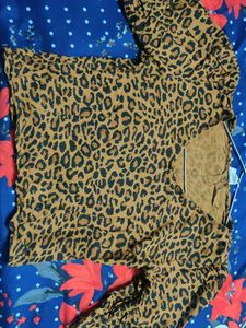 Leopard Print V-Neck Top