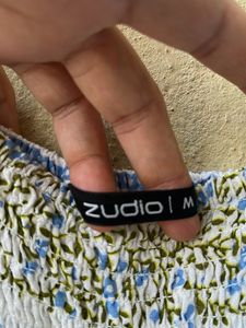 Brand New Zudio Boho Blue Floral Smocked Dress