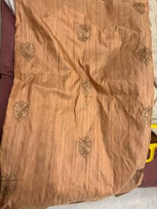 Elegant Beige Embroidered Saree