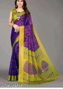 navy  blue with lime yellow saree.