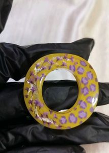 Handmade Resin Flower Leopard Print Ring