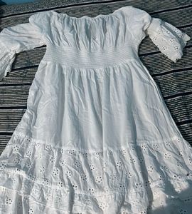 Boho White Eyelet Peasant Top