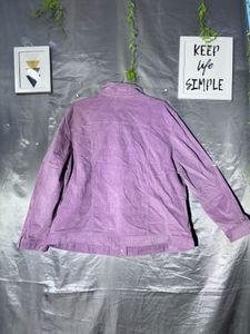 Purple Corduroy Button-Up Jacket