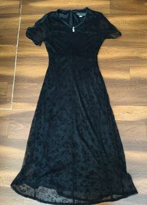 Elegant Black Lace Overlay Dress