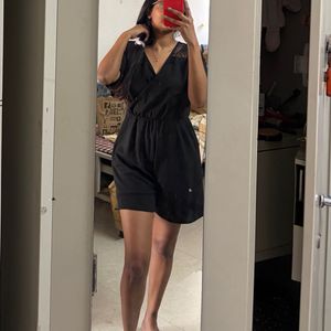 Chic Black Lace Detail jumpsuit