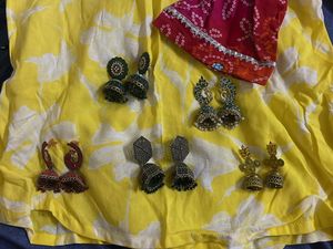 Vibrant Ethnic Kurta Set with Earrings