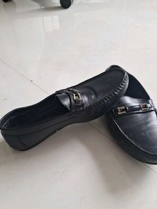 New Black Leather Loafers