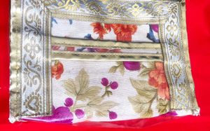 Floral Print 🌸Vanity Box Pouch with Gold Trim