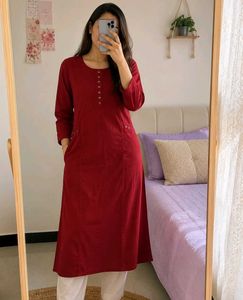 Stylish Red Cotton Kurta for Women
