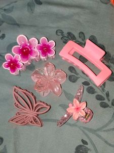Cute Pink Hair Claw Clips Set 🩷🎀🏩💗