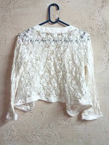 Partywear Crop Lace Bolero Shrug Sheer