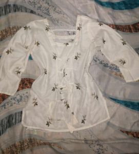 White Embroidered corset kurta