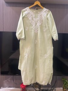 Embroidered Pastel Kurta with pant set