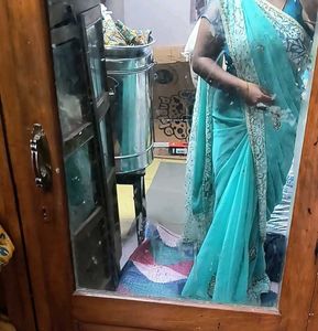 Beautiful Teal Embellished Saree