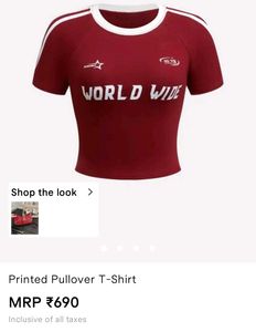 Maroon "World Wide" Graphic T-Shirt