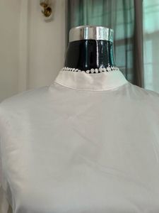 Elegant White Satin Blouse