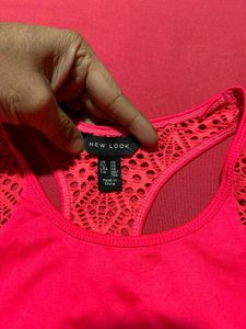 Neon Pink Lace Back Sports Bra – New Look