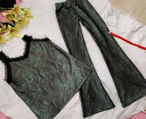 Sparkly Flared Pants With Top