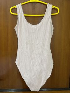 Corset Detail Ribbed Bodysuit