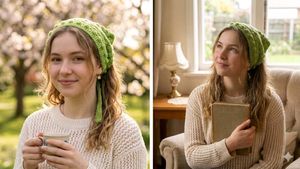 Cozy Green Knitted Bandana
