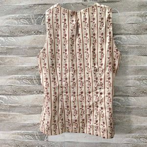 Floral Striped Sleeveless Top