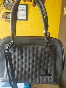 Stylish Grey Quilted Handbag