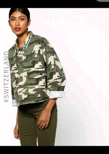 Camo Studded Cropped Jacket